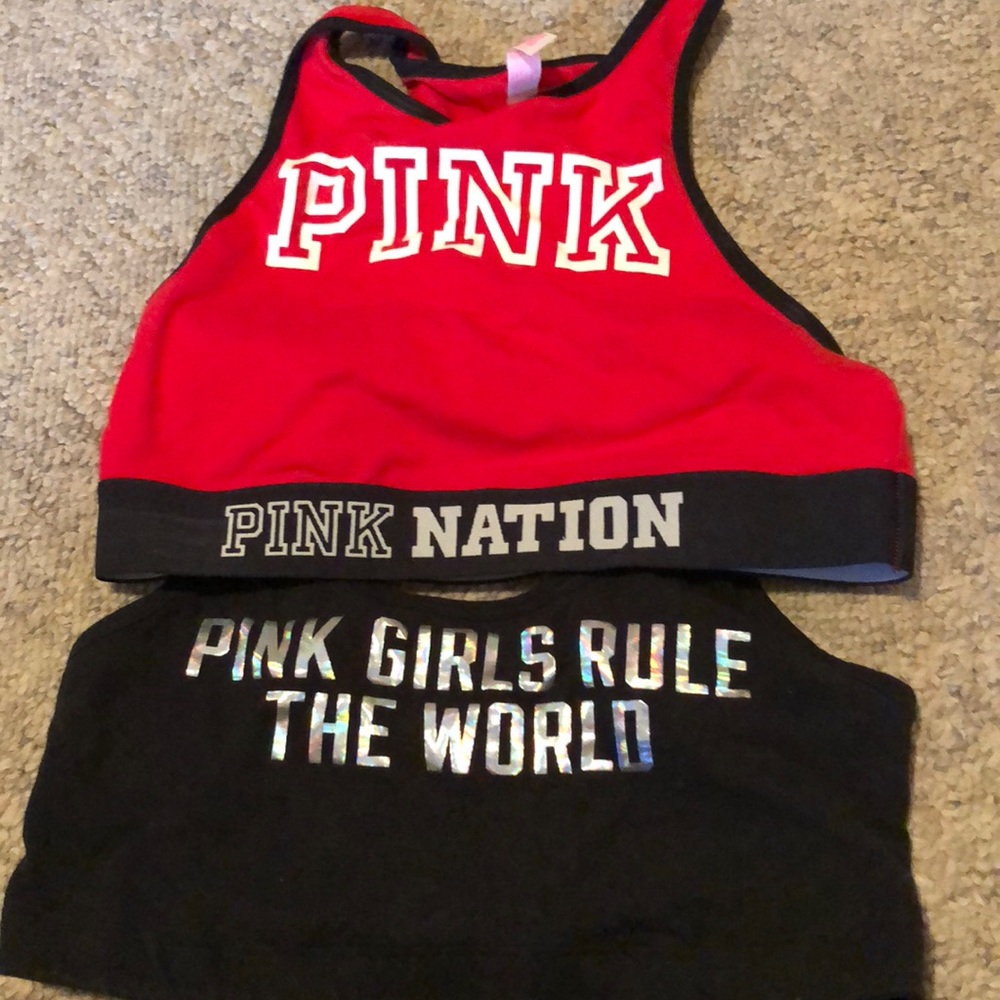 Pink sports bras